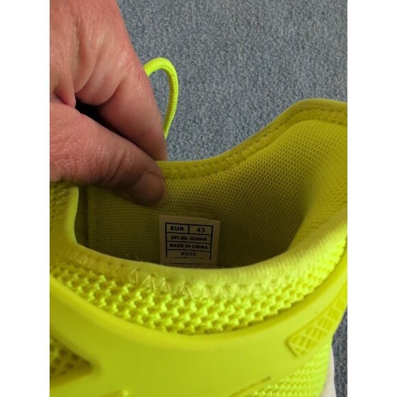 Neon Yellow Running Athletic Shoes Sneakers EUR 43, Men 9.5/10, Women 11 - Picture 7 of 8